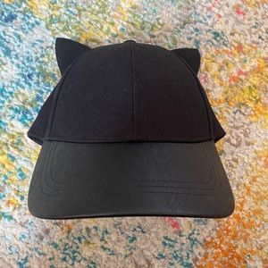 Black cat ears baseball cap H&M